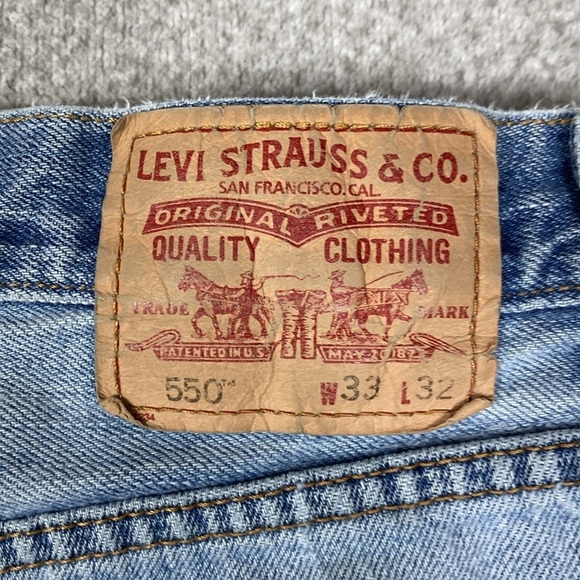 Levi’s vintage 550 relaxed fit thrashed 33x32 baggy grunge tapered leg - Picture 5 of 16